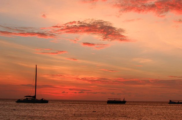 Sail Boats in the water during Sunset in Aruba