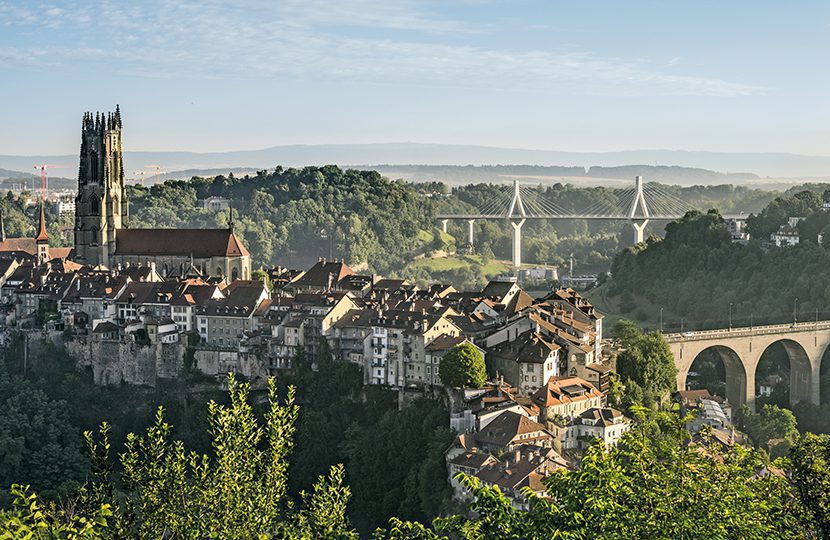 The 'Bourg' district and the Cathedral St. Nicholas de Fribourg