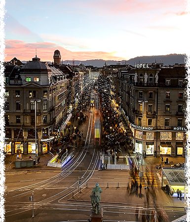 Zurich's Bahnhofstrasse, one of the world's most famous shopping streets