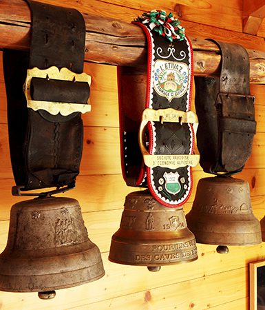 Cow bells hanging in La Maison de LGÇÖEtivaz