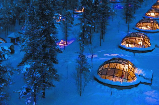 Kakslauttanen Arctic Resort’s glass igloo suites