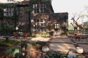 The patio of Giraffe Manor, Nairobi, Kenya