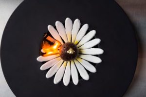Ansel torches a rice paper love note with his ‘First Heartbreak’ dish