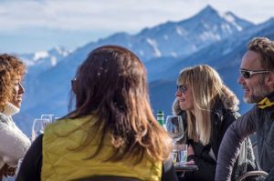 Guests relax on the slopes in Courmayeur