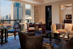 The PuLi’s garden terrace is an oasis of greenery