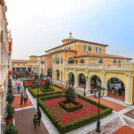 The sophisticated Florentia Village outlet stands out with its Italian architecture