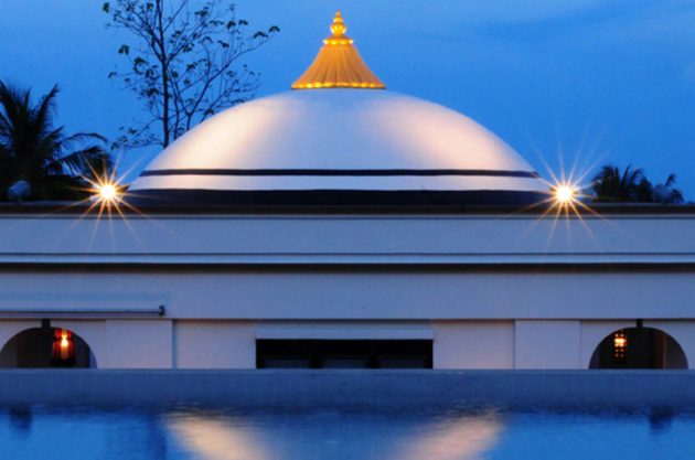 Absolute Sanctuary pool in the evening