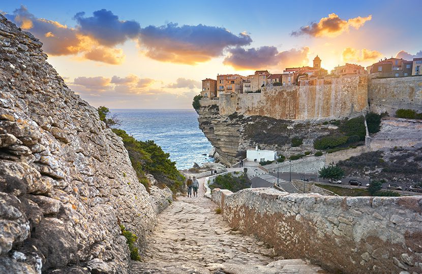 Sunset over the Old Town of Bonifacio, South Coast of Corsica Island, by John Walker