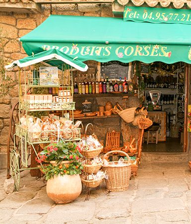Traditional food shop at Sartene on the island of CorsicaBy Stefano by Ember Sartene