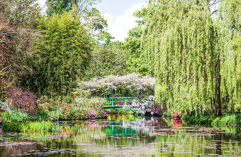 Japanese bridge and willows which featured in many of Monet's paintings