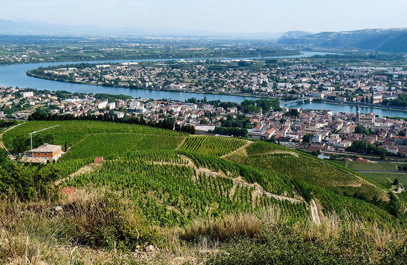 The Rhone winds and meanders through the countryside of southern France