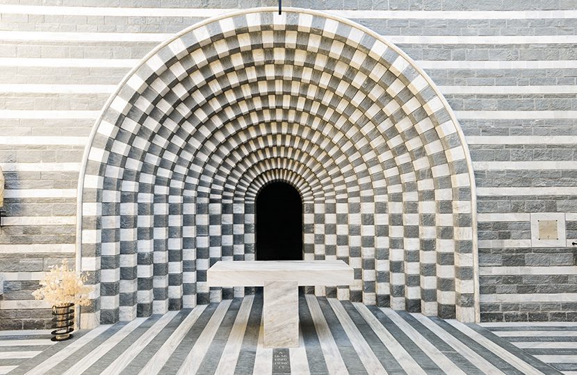 Geometric artistry at the Church of Mogno built by architect Mario (by Stefano Ember)