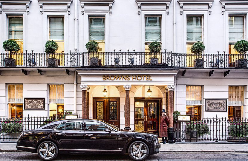 Brown's Hotel Facade in Mayfair