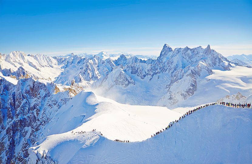La Vallée Blanche at Chamonix Mont Blanc is one of the most spectacular off-piste runs in the world