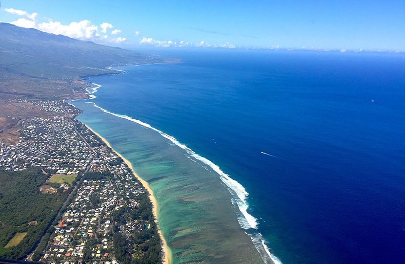 Réunion’s coast as seen from the helicopter