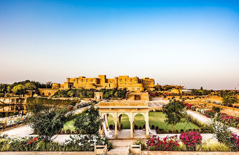 The fort-like Suryagarh blends in with the geography