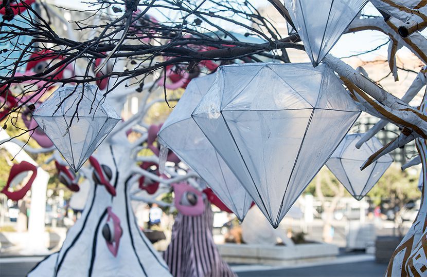 Selly Raby Kane’s truth trees adorned the Artscape piazza in 2017