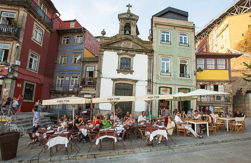 The terrace at Fish Fixe Portuguese restaurant