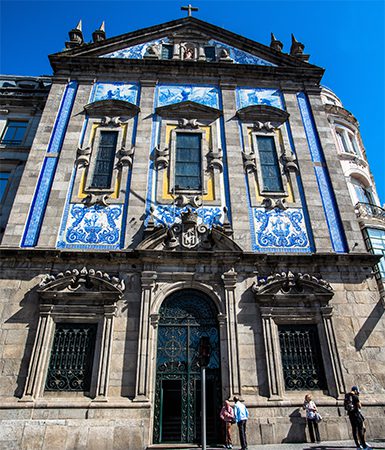 The front entrance of Congregados church in Porto