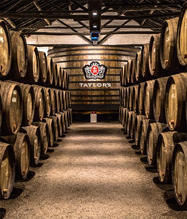 The precious wood casks at Taylor’s Port warehouse and showroom