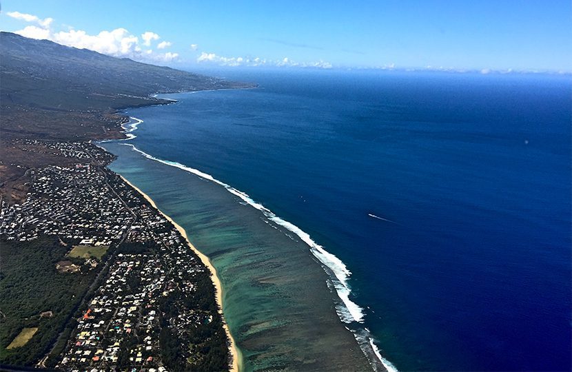 Réunion’s coast as seen from the helicopter