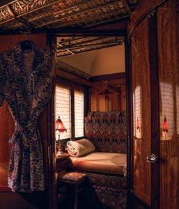 The elegant cabin of Venice Simplon Orient Express