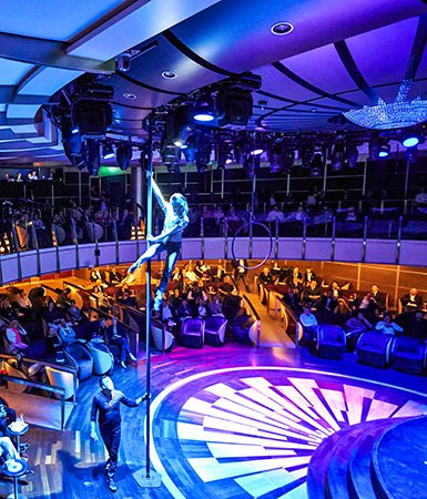 MS Europa II’s theatre hosts vaudeville performances and shows
