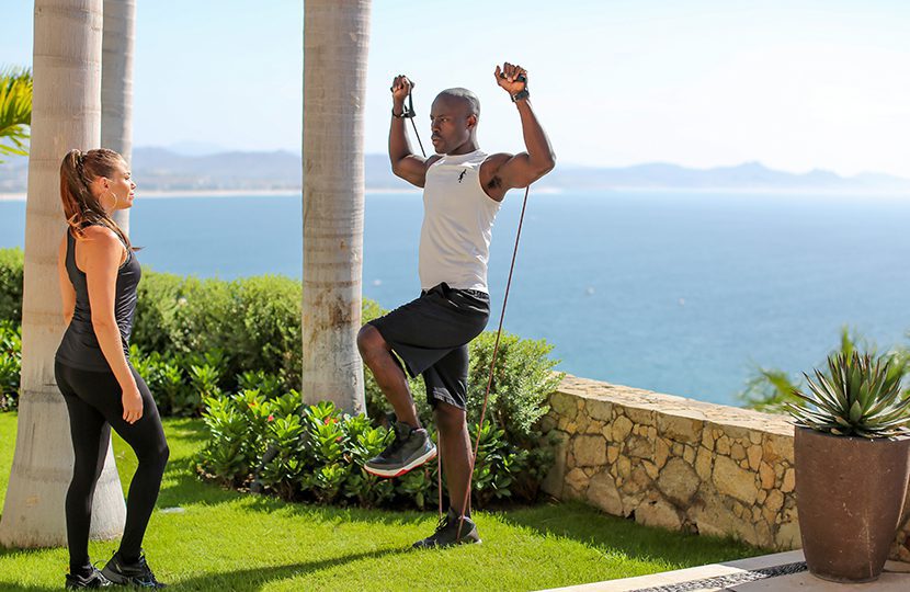 Fitness director Modu Seye works one-on-one with each guests