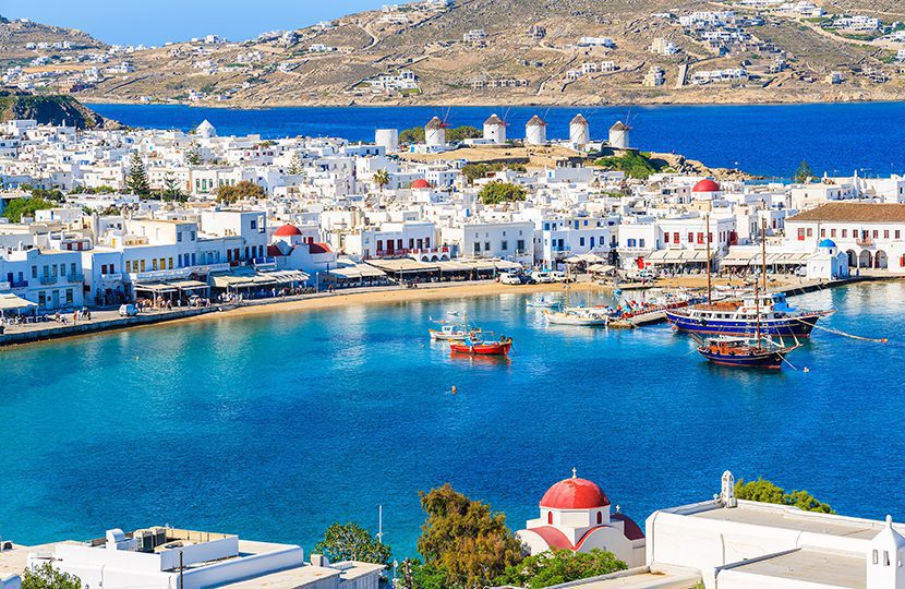 A view of Mykonos port by Pawel Kazmierczak