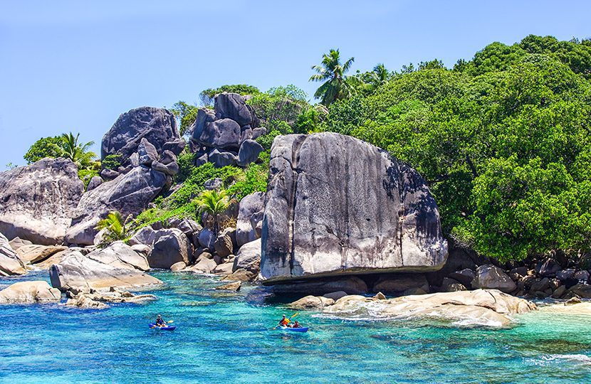 Kayaking at Anse Peniche