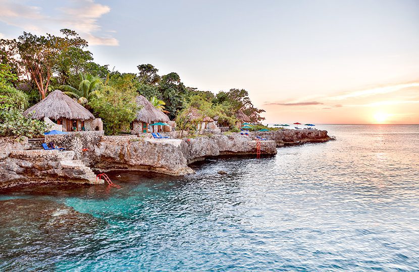 The villas at The Rockhouse perch on the edge of the volcanic cliffs