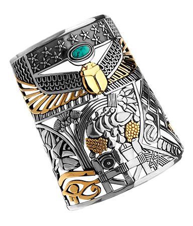 Azza Fahmy Pharaonic 18ct Gold and Sterling Silver Tale Cuff