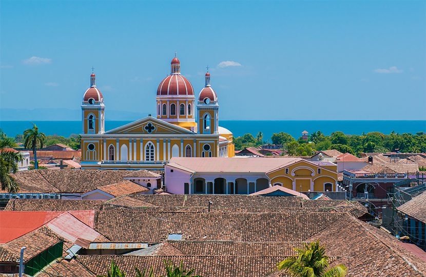 Rooftop view of the cathedral in Granada, Nicaragua