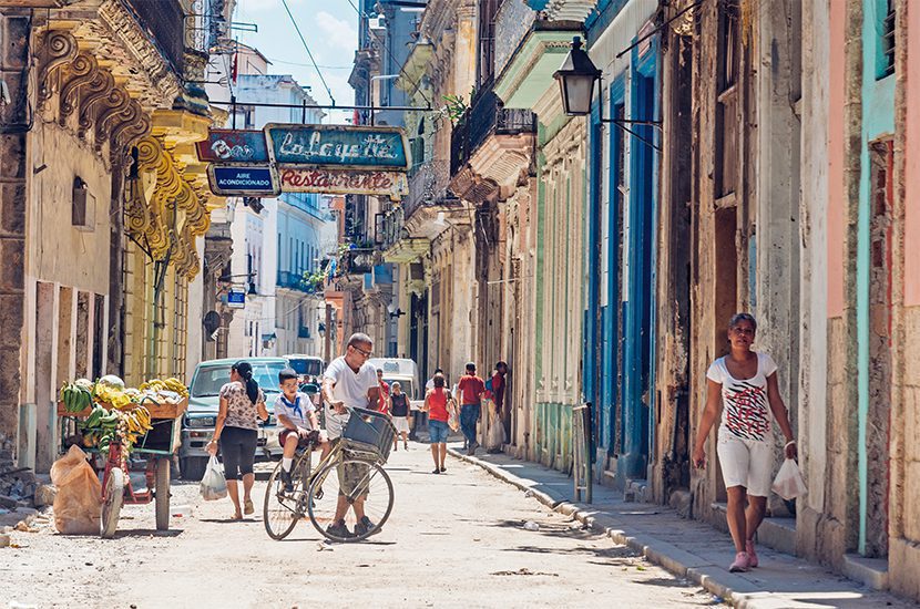 Busy street of Old Havana