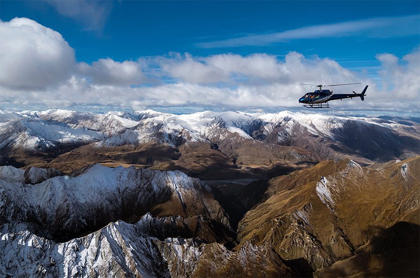Flying our private helicopters over the majestic Southern Alps