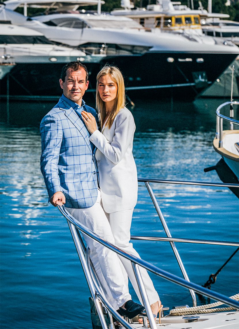 George Glasgow Jr & Veronique Glasgow on a yacht in Cannes