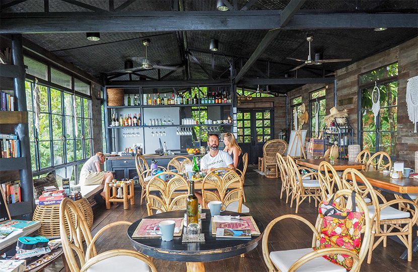 sweet Filippino sausage, fresh vegetables, and eggs raised on site compliment the view at breakfast at the Nesting Table