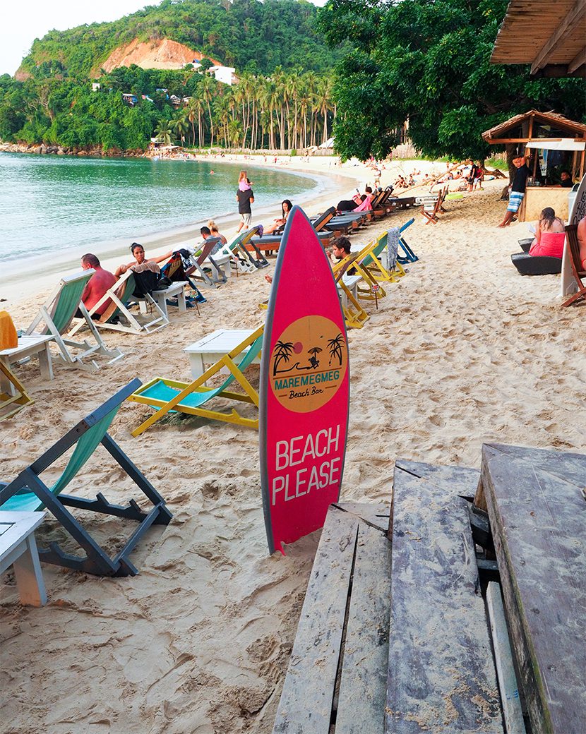 The Maremegmeg Beach Bar is a great place for a bite to eat, people watching and a sundowner