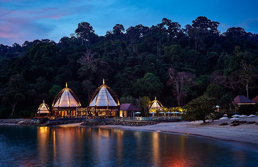 The Ritz Carlton Langkawi's The Beach Grill at night