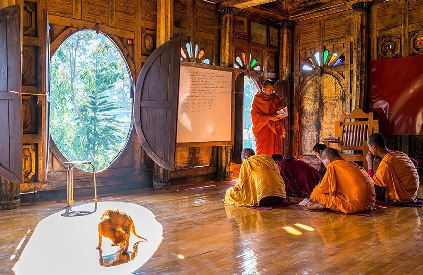 Old Teak Wood Shwe Yan Pyay Monastery in Nyaung Shwe