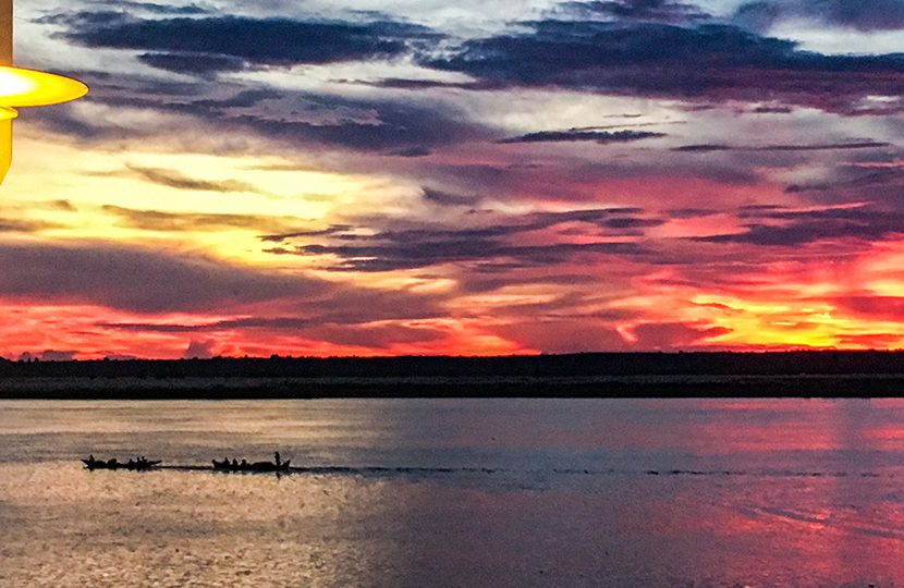 Serene sunsets as we sail along the river