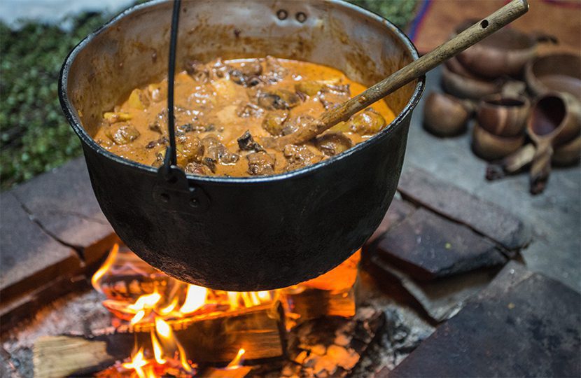 This simple, traditional travelers’ stew was served before departing Guenja, in the sacred space of the ghoati, a traditional Sami dwelling - 