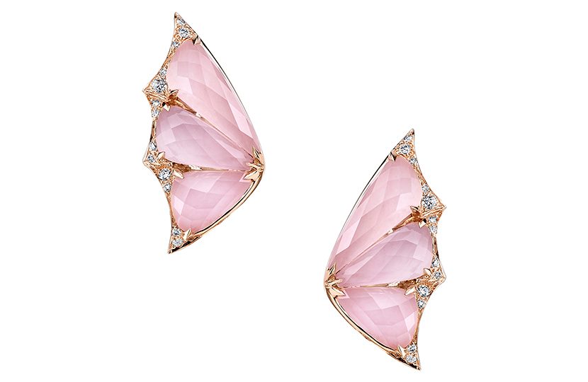 STEPHEN WEBSTER Crystal Haze 18kt rose gold, diamond and pink opal earrings S$4,750 - 