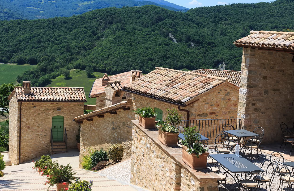 A view from my balcony at Castello di Gallano in Valtopina