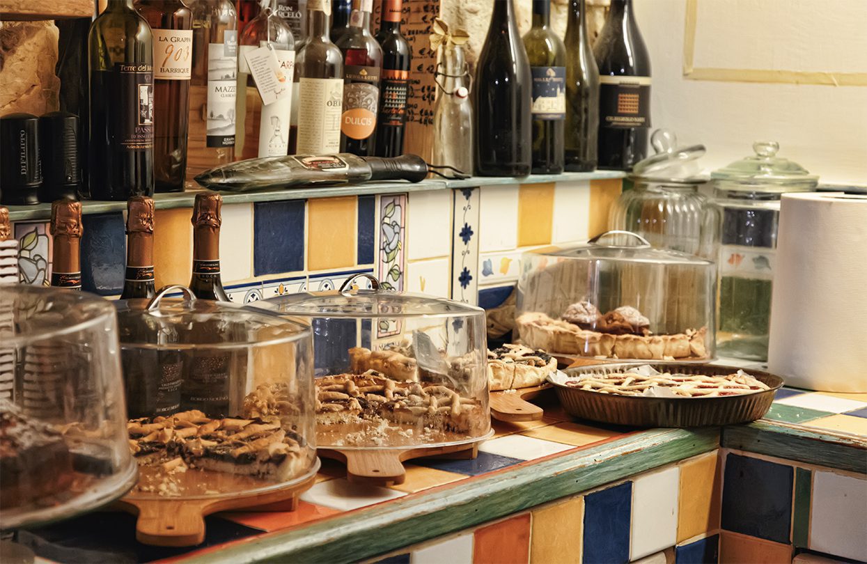 Desserts ready for plating at Osteria Baciafemmine - 