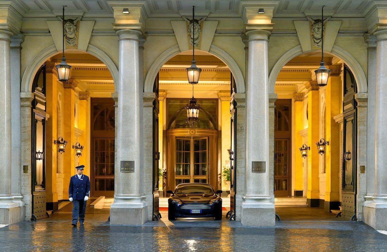 The entranceway of the St Regis Rome