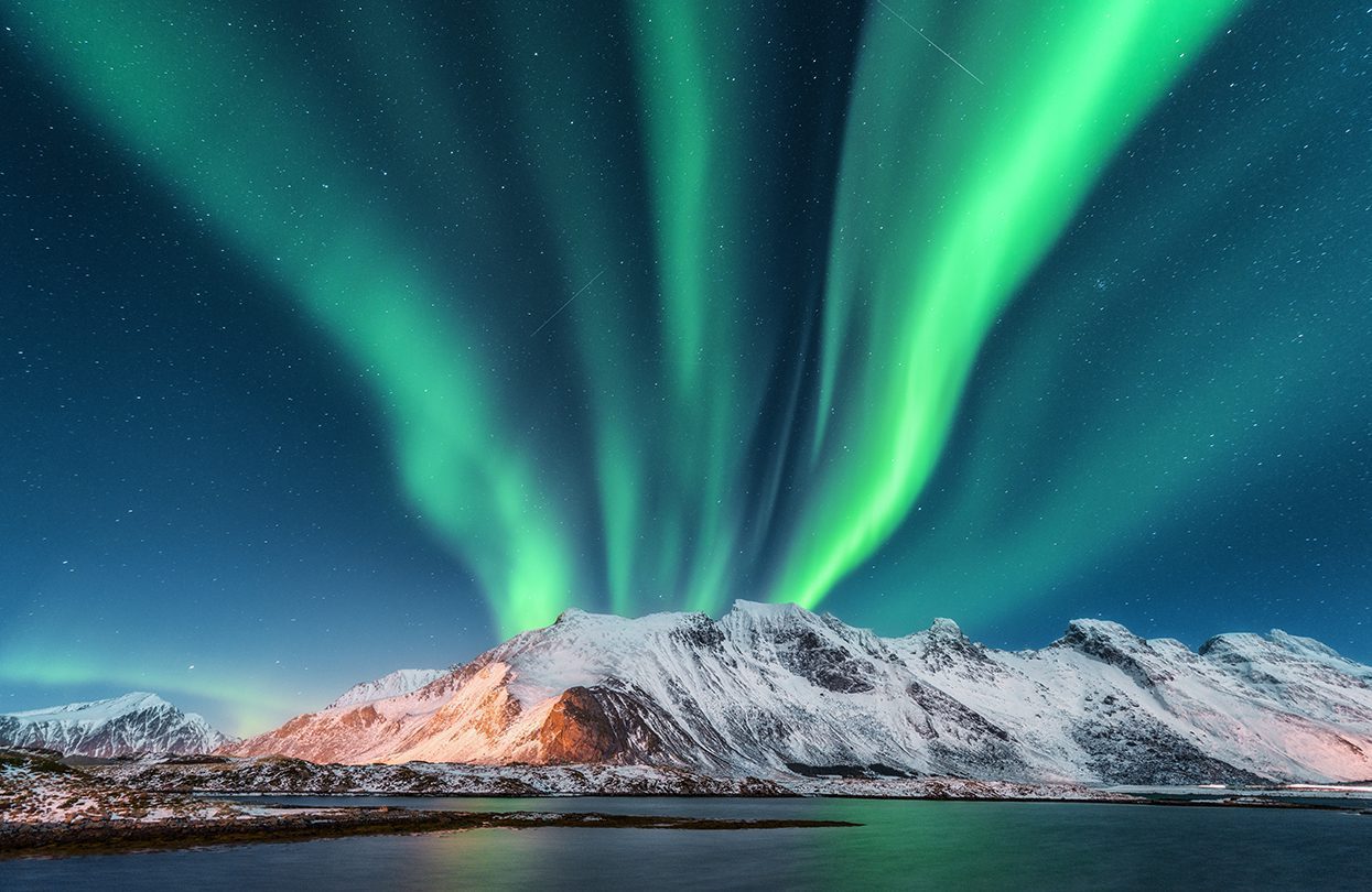 Aurora borealis Lofoten islands by Denis Belitsky