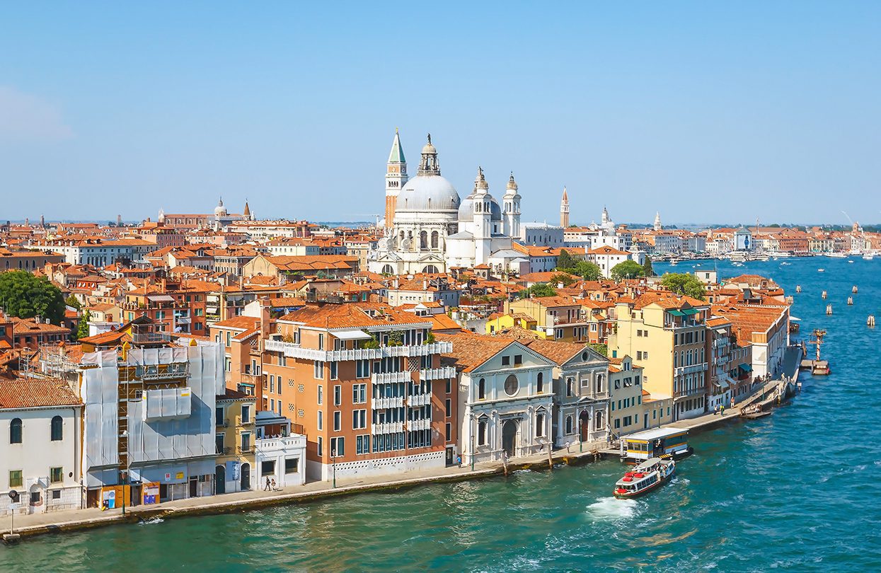 Cityscape view of Venice from cruise ship at Grand canal by Littleaom