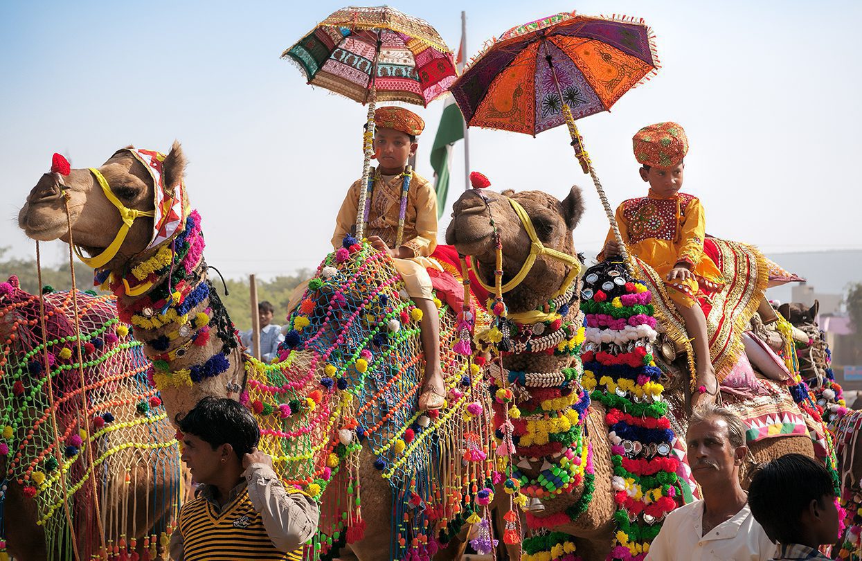 Pushkar Many adults and children attend the traditional festival