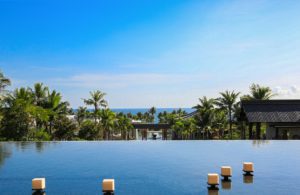 Enjoy panoramic views of the sea at the Library bar